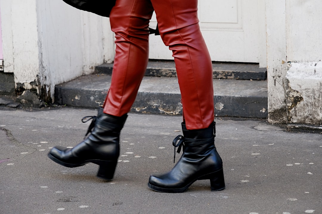 Photo leather skirt